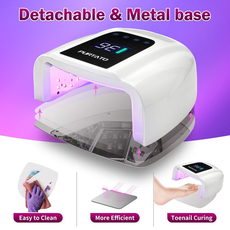 Purtato Professional Rechargeable 96W UV LED Portable Cordless UV Light
