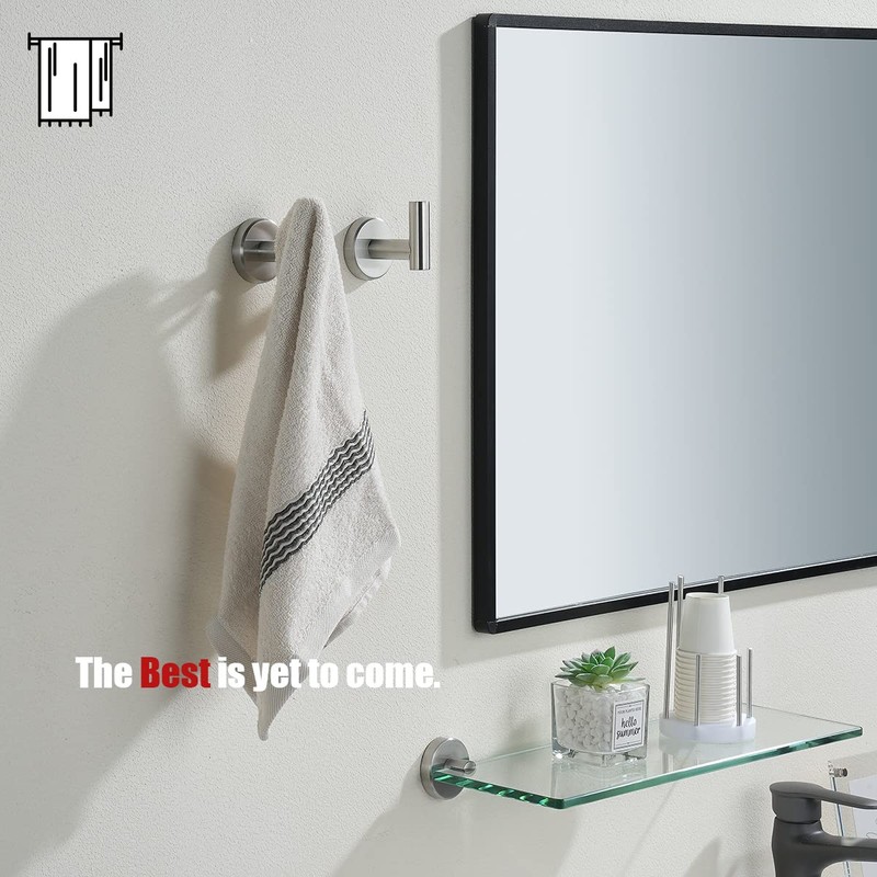 JQK Bathroom Towel Hook Brushed, Coat Robe Clothes Bath Wall