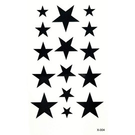 PARITA Small Tattoos Black Night Stars Temporary Tattoo Body Sticker Hand Neck Wrist Art Fashion Tattoo Fake Waterproof Cartoon Stickers for Adult Men Women Kids (Pack 3 PCS.) (06)