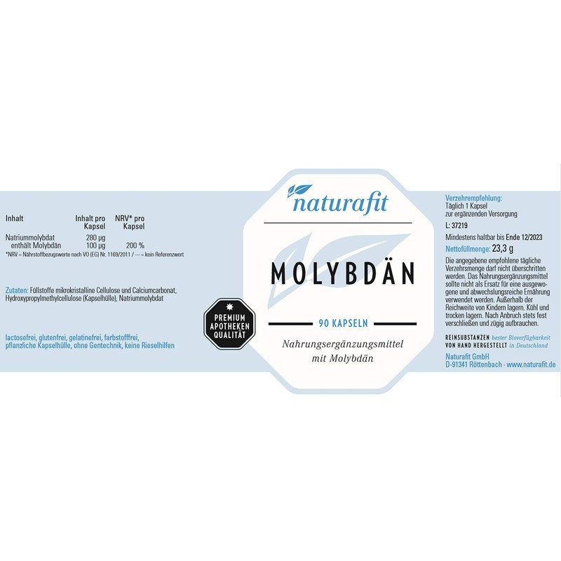 naturafit Molybdenum Capsules, Pack of 90 Capsules