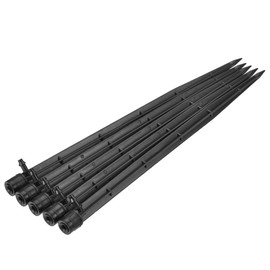 MECCANIXITY Drip Emitters Fan Shape Adjustable 360 Degree 280mm Black for 1/4" Irrigation Tube Hose Pack of 5