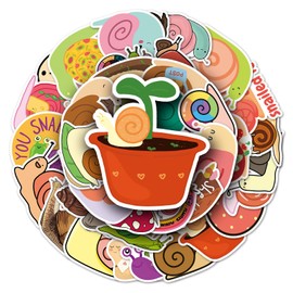 50 Packs Snail Stickers Water Bottles Laptop Phone Motorcycle Computer Guitar Skateboard Hydroflasks Snail Vinyl Sticker Waterproof Aesthetic Trendy Decals for Teens Girls Adults