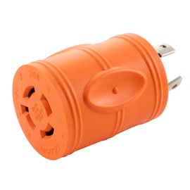 AC WORKS [ADL530L1420] Locking Adapter L5-30P to L14-20R (Hots Bridged) 20Amp 125/250Volt