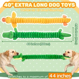 LECHONG 2-Pack 40” Extra-Long Squeaky Dog Toys for Large Dogs, Soft Chew Plush Stuffed Animal Dogs Toy, Interactive Tug-of-War Dog Toys for All Dogs to Keep Them Busy