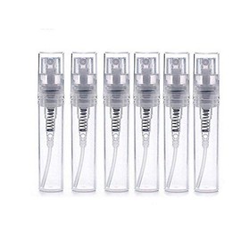 12PCS 2ml Mini Clear Glass Refillable Perfume Sample Tube Fine Mist Spray Bottle for Essential Oils Cosmetic Water in Travel and Home Use