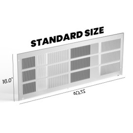 TOSOT PTAC Exterior Grille, 42 x 16in Standard Aluminum Grille for Packaged Terminal Air Conditioners or PTHP, Universal Accessory for Through the Wall Sleeve, with Six Clamps and Six Screws