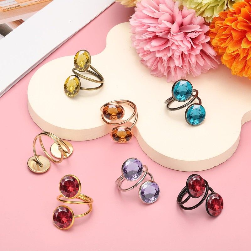 sourcing map 10 Pcs Ring Blank, Adjustable Finger Ring Blank