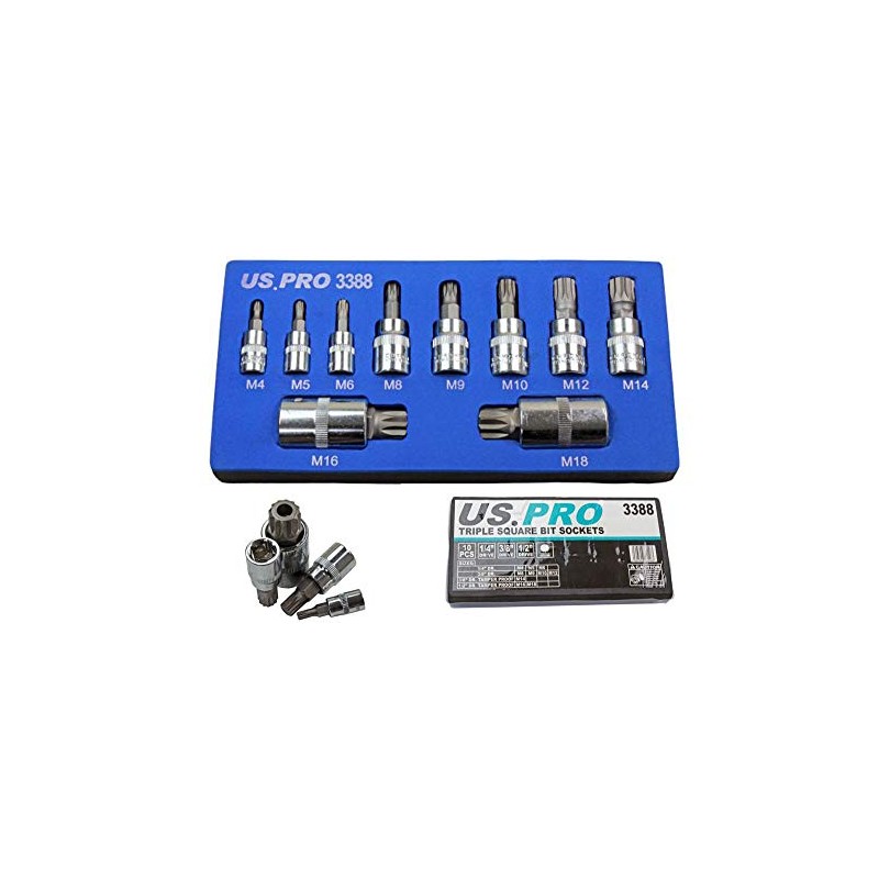 Bergen 10pc Triple Square Bit Sockets BER1195