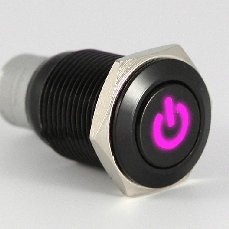 ESUPPORT 16mm 12V 3A Car Purple LED Light Power Metal