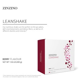 Zinzino - LeanShake Berry Whey Protein Powder, Portion Packs, Supports Muscle Building, Gut Health, and Healthy Body Balance - 16 x 30g