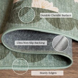 Othilic Front Door Mat Outside Entrance - 2x3 Floral Non-Slip Washable Doormat Indoor Outdoor Mat Sage Green Vintage Farmhouse Entry Rug Small Throw Rugs for Entryway Kitchen Front Porch Decor