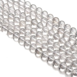 Asingeloo Clear Quartz Gemstone Loose Round Beads 6MM Spacer Beads 15" Crystal Energy Healing Power Stone