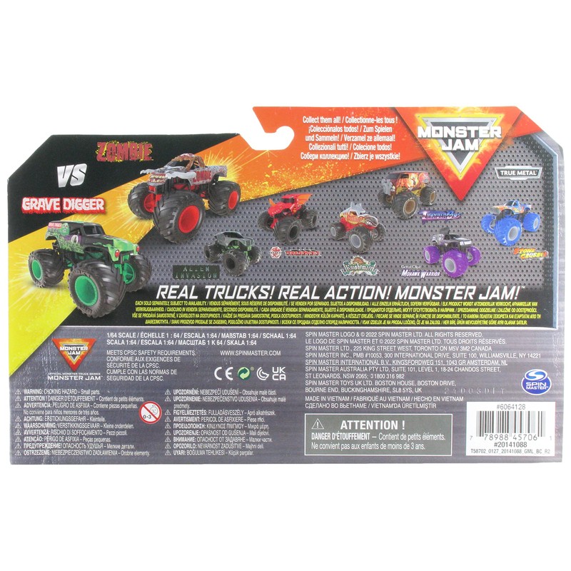 Monster Jam 2-Pack Series 22 Grave Digger vs Zombie