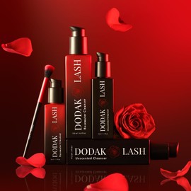 DODAK LASH Eyelash Extension Shampoo, Eyelash Extension Cleanser, Glass Bottle, Makeup Remover, Sulfate, Paraben and Phthalate Free for Home and Salon Use (120ml, Rosewater)