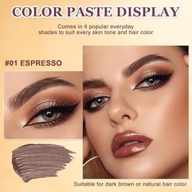 Ceboic Brow-Fection Angled Brush & Dip, Liquid Eyebrow Brush, Long Lasting Waterproof Smudge Proof Liquid Eyebrow Pen, Hair-Like Strokes Brow Pencil, Creates Natural Looking Brows Effortlessly (#01Espresso)