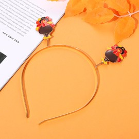 PHALIN Thanksgiving Fall Headbands Enamel Pumpkin Maple Leaf Turkey Hairbands for Women Autumn Costume Party Hair Accessory Gifts (Turkey 2)