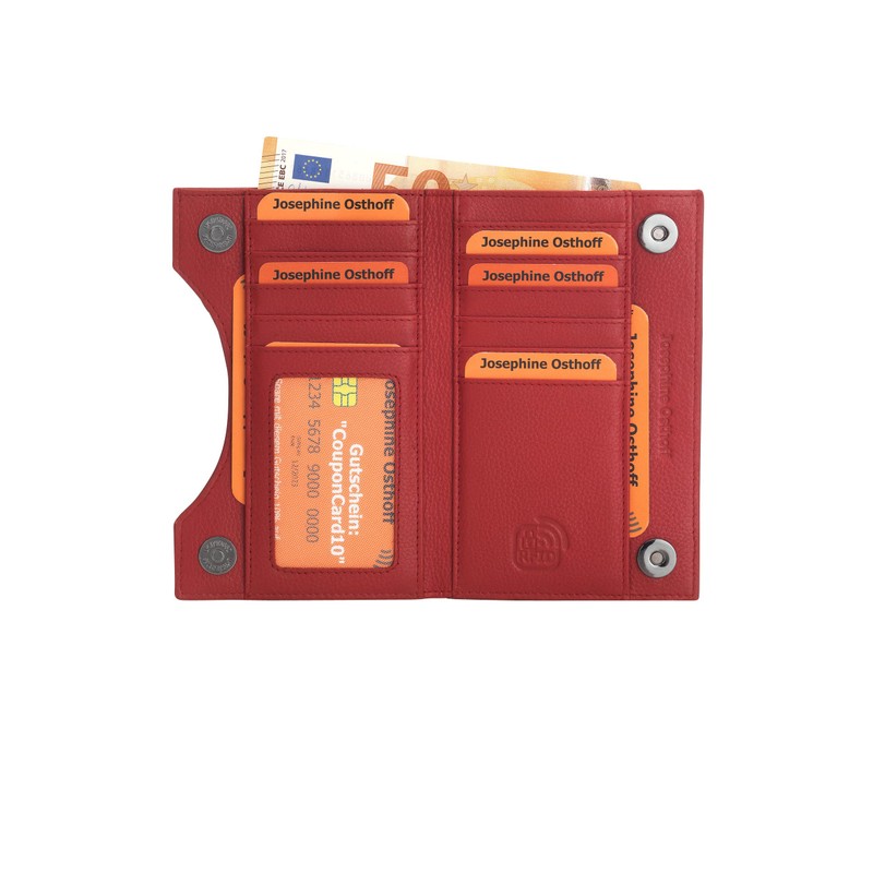 Josephine Osthoff Hamburg Flat Wallet Genuine Leather with RFID Protection,
