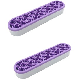 TANG SONG - 2 soportes de silicona para brochas de maquillaje, caja de almacenamiento de cosméticos, organizadores de computadora (morado claro)
