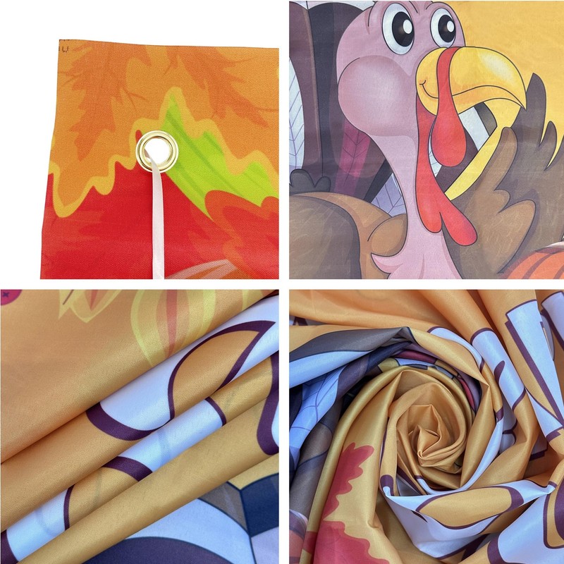 Thanksgiving Banner Decorations Turkey Maple Leaf Pumpkin Home Party Fall