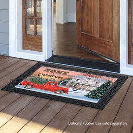 Briarwood Lane Home for Christmas Doormat Pickup Truck Indoor Outdoor 30" x 18"