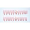 24pcs Beautiful Lace Nail Tips Pink Nail Tips for Wedding,