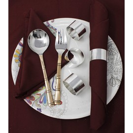 SKAVIJ Handmade Napkin Rings Set of 12 for Everyday Dining Table Decoration (Silver)