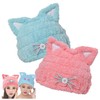 MIMIA Towel Cap, Set of 2, Cat Ears, Dry Cap,