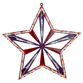 Northlight 14" Lighted Red White and Blue 4th of July Star Window Silhouette Decoration