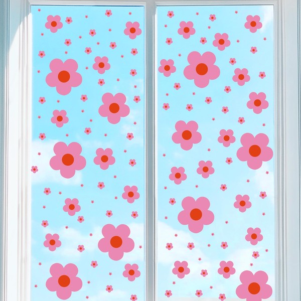sourcing map 9 Sheets Flowers Window Stickers Wall Decals, PVC