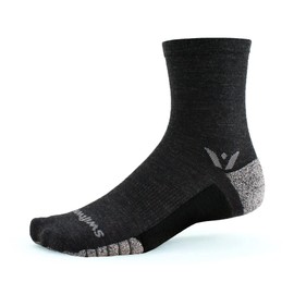 Swiftwick - FLITE XT TRAIL FIVE, Trail Running and Hiking Socks (Coal, X-Large)