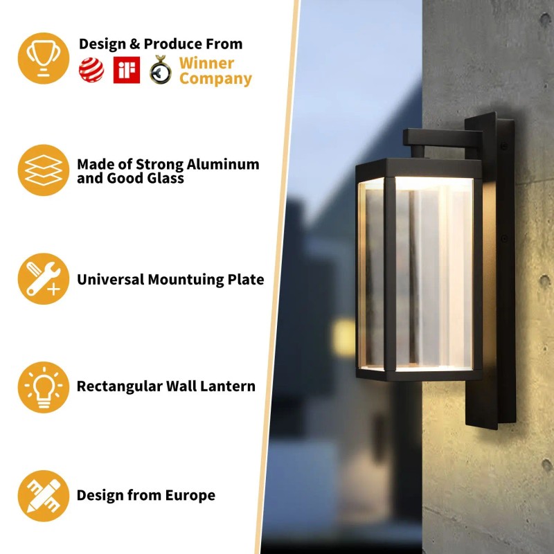 Waterproof Exterior Wall Sconce Light Fixture Integrated LED Wall Lamp