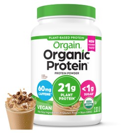 Orgain Orgain Organic Vegan Protein Powder, Iced Coffee - 21g Plant Protein, 60mg of Caffeine, Low Net Carb, No Lactose Ingredients, No Added Sugar, Non-GMO, For Shakes & Smoothies, 2.03 lb