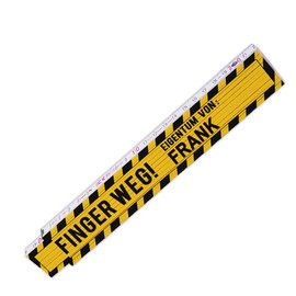 Tape measure ruler with motif: "Finger weg", German text, joint scale printed with name, S0460101000958042668