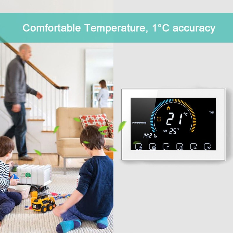 Intelligent Thermostat with LCD Touch Screen Temperature Controller for Home