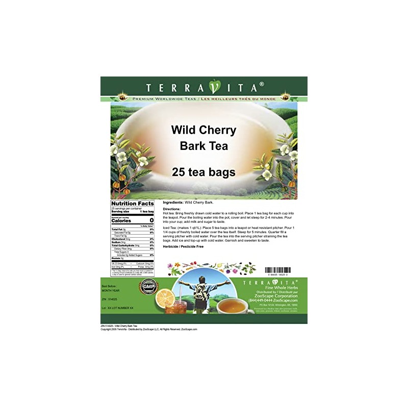 Wild Cherry Bark Tea (25 tea bags, ZIN: 514025)