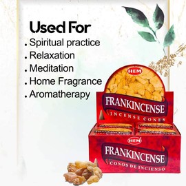 HEM Incense Cones: Frankincense - 10 Packs of 10 = 100 Cones