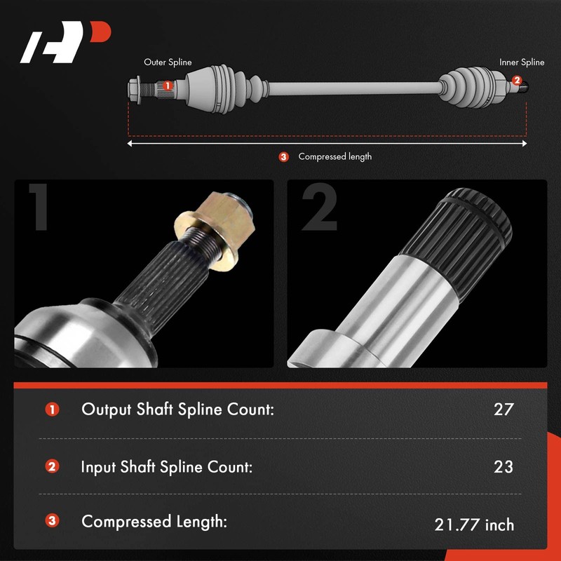 A-Premium CV Axle Shaft Assembly Compatible with Yamaha Grizzly 700