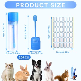 FIHODONE 20 PCS Urine Sample Bottles with 36 Labelings, Stool Containers Sample with Spoon 20ml, Sample Bottles for Urine Test for Laboratory Use, Urine Sample Bottles with Screw Top Stool Sample Pot