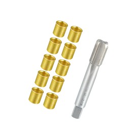 INFINAUTO Outer/Universal Spark Plug Thread Repair Tools with M14x1.25 Inner Inserts and M16x1.25 Tap/High Speed Steel Tap Spark Plug/Durable/Metal / 1 Set/Gold Tone Stylish Design