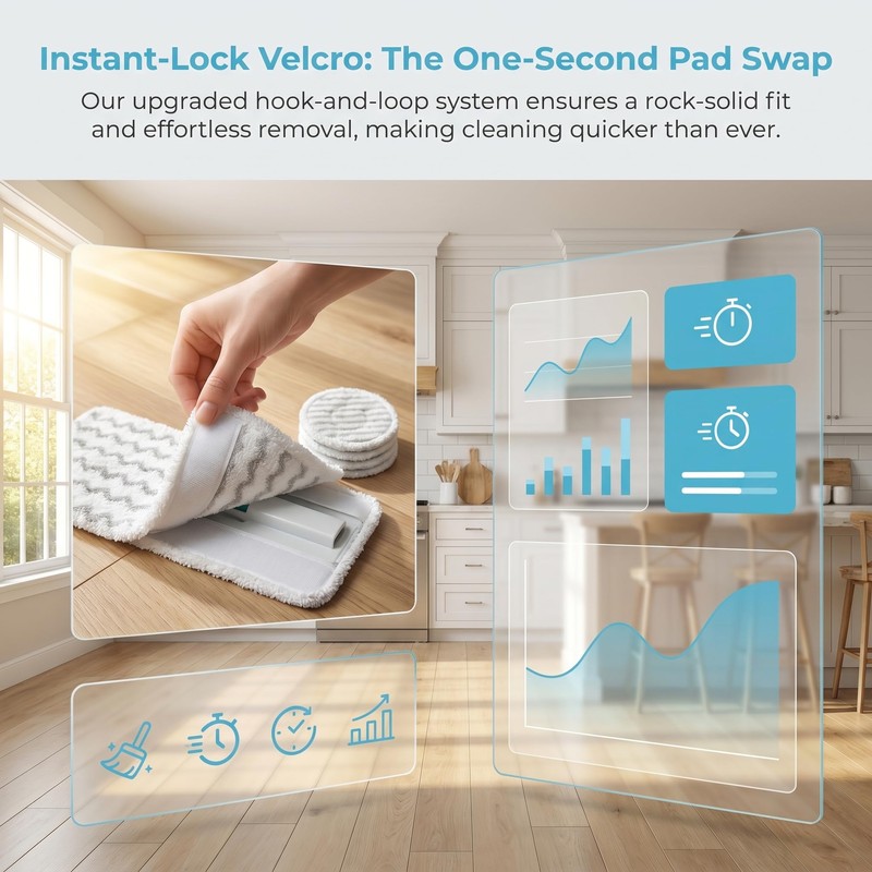 eefaYIYIFA 12 Pack Steam Mop Replacement Pads, Washable Microfiber Scrub