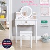 UTEX Kids Vanity, Girls Vanity Set with Mirror and Stool