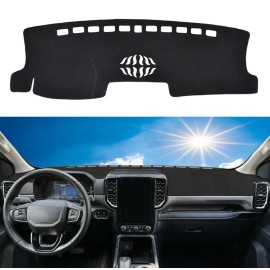 Unbranded Anti-Slip For Ford Ranger 2024-2025 Black Dashboard Cover Dashmat Dash Mat Pad