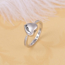 Sterling Silver Wing Urn Ring for Woman Exquisite Ashes Keepsake Holder Cremation Memorial Jewelry forever in my heart