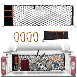 Envelope Style Truck Bed Cargo Net Compatible with 2005-2025 Toyota Tacoma,Highly Elastic Truck Cargo Net for Tacoma Accessories (Upgraded Storage Bag)