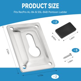 Boat Ladder Mounting Bracket Kit, Flush Mount Pontoon Ladder Hardware