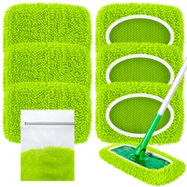 Reusable Dry Sweeping Cloths Microfiber Wet Pads Refill Compatible with Swiffer Sweeper Mop Replacement Sweeping Mopping Pad Refills for Use on All Sealed Floors - Stone, Hardwood, Laminate & Tile