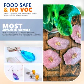 Epoxy Resin Kit for Art & Craft | 2 Gallon(256oz) | Odorless | Crystal Clear Epoxy Resin | Jewelry, Earrings, Coasters, Casting, Molding, Crafting & More | Includes Many Accessories