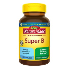 Nature Made Super Complejo B Energia 60 Softgels Vitamina B Super B Suplemento dietético para reforzar la función de las células cerebrales 60 cápsulas blandas suministro para 60 días