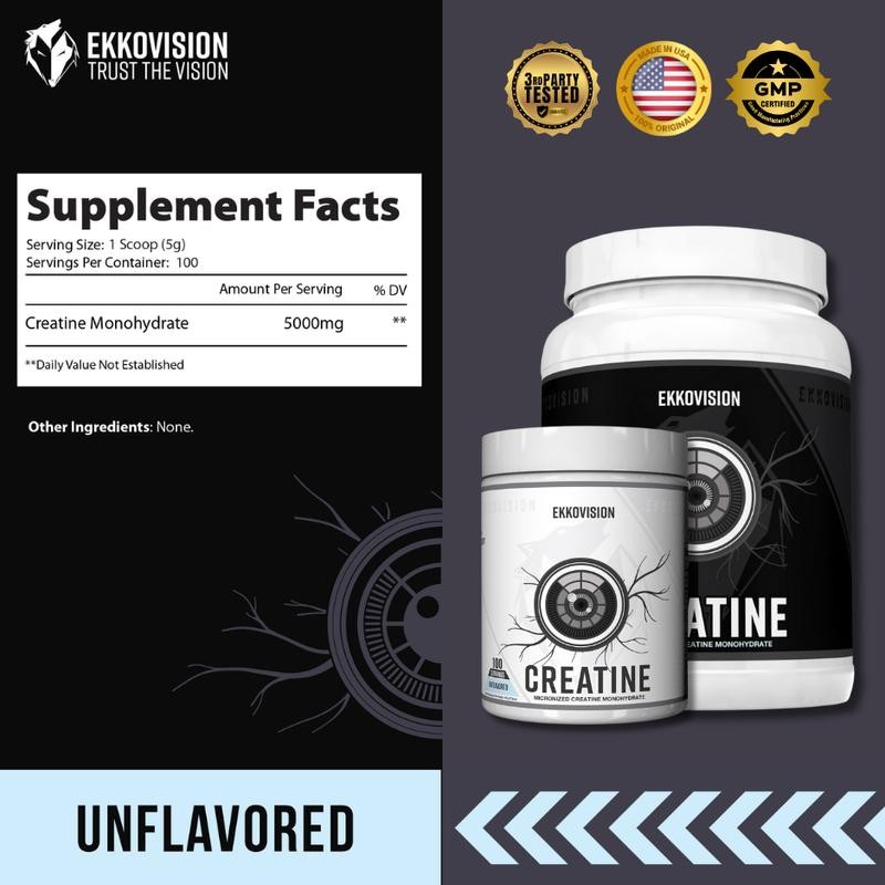 Ekko Creatine 3RD Party Tested Dietary Healthcare Supplement (Unflavored)