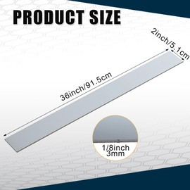 2 Pcs 304 Stainless Steel Flat Bar, 1/8" Thickness, 2" Width, 36" Length 2B Finishing Trim Strips Sheet for DIY Craft Making